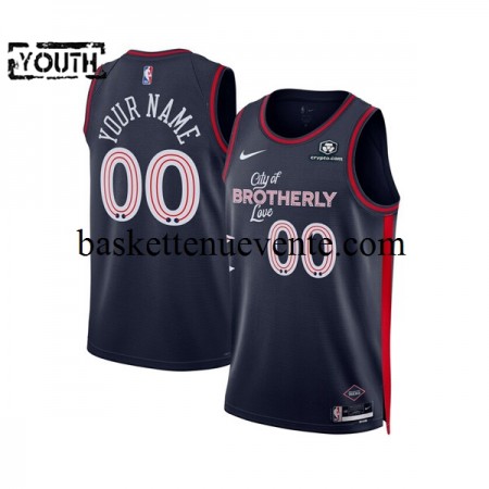 Maillot Basket Philadelphia 76ers Personnalisé 2023-2024 Nike City Edition Navy Swingman - Enfant
